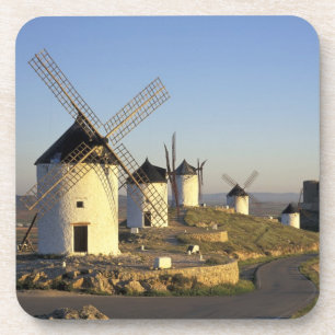 Dessous-de-verre UE, Espagne, La Mancha, Consuegra. Moulins à vent 