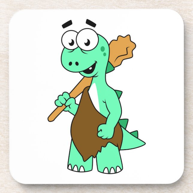 Dessous-de-verre Un Dessin Tyrannosaurus Rex Caveman. (Devant)