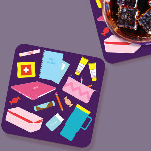 Dessous-de-verre Un enseignant moderne mignon doit avoir des fourni