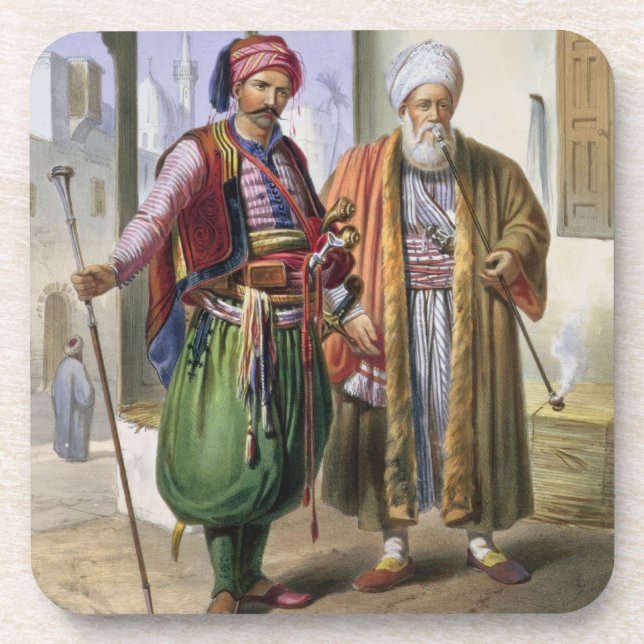 Dessous-de-verre Un Janissary et un négociant au Caire, (Devant)