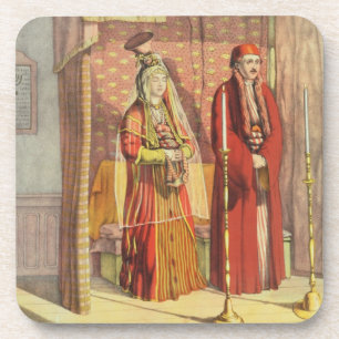 Dessous-de-verre Un mariage juif, gravé par des pasteurs de
