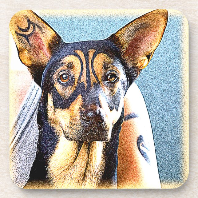 Dessous-de-verre "Un mignon chien" jolie photo. Commandez dès maint (Devant)