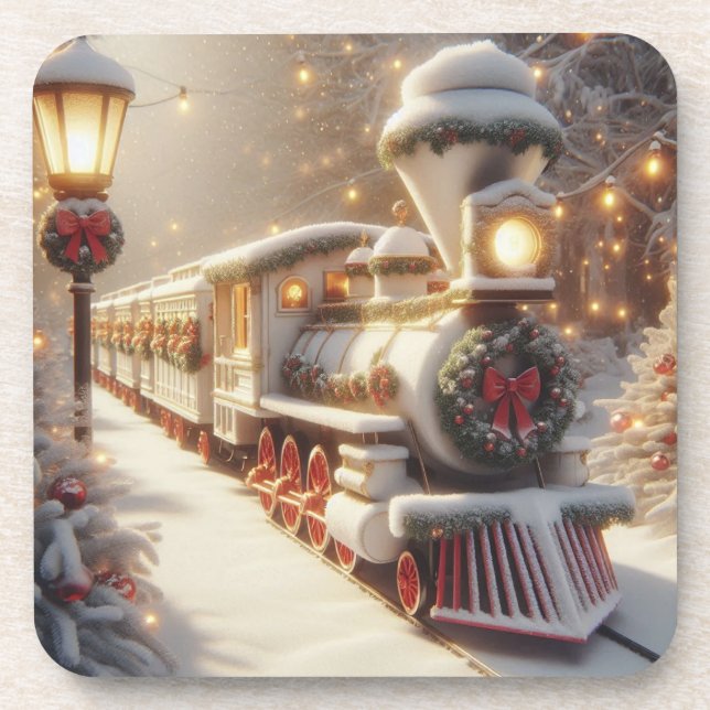 Dessous-de-verre Un train de Noël magique pour Wonderland (Devant)