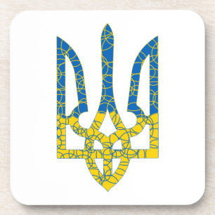 Dessous-de-verre Un trident ukrainien texturé drapeau d'Ukraine cou