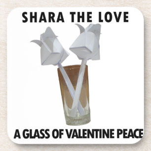 Dessous-de-verre Un verre de paix valentine.