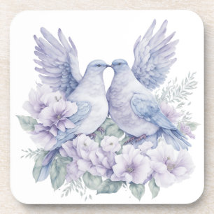 Dessous-de-verre Une Belle Aquarelle Dove Couple