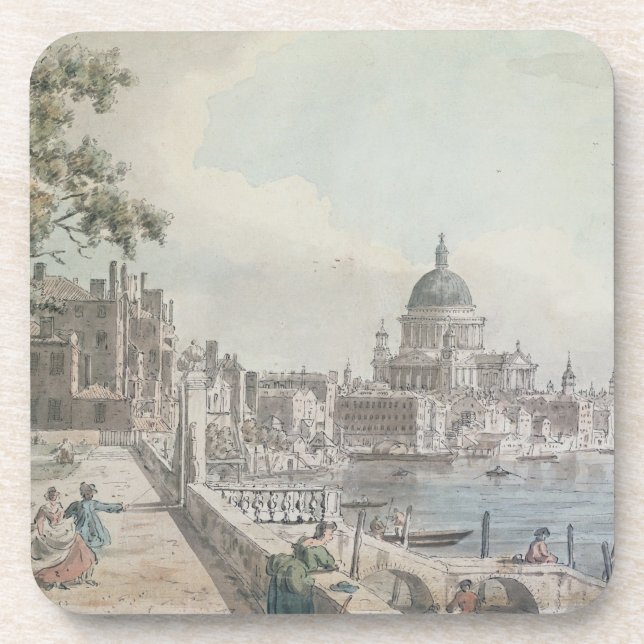 Dessous-de-verre Une copie d'une partie d'un dessin par Canaletto, (Devant)