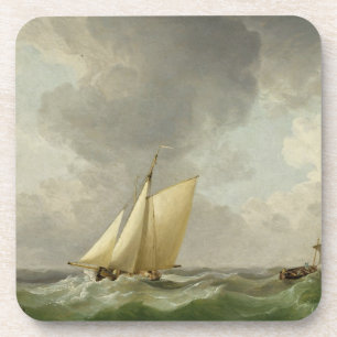 Dessous-de-verre Une coupe dans une brise forte (huile sur cuivre)