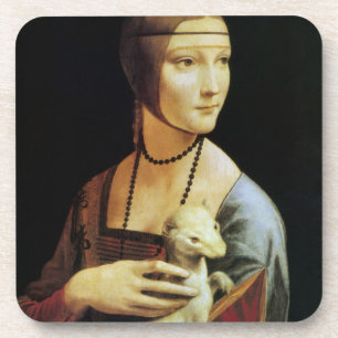 Dessous-de-verre Une dame avec une mine par Léonard de Vinci