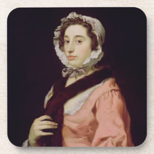 Dessous-de-verre Une femme inconnue, appelée Peg Woffington (huile