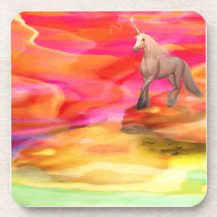 Dessous-de-verre Unicorne dans le désert peint