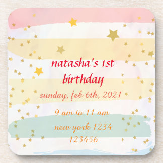 Dessous-de-verre Unicorns Rainbows Invitations d'anniversaire