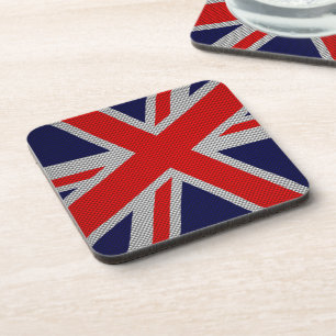 Dessous-de-verre Union Jack moderne sur l'impression en fibre de ca