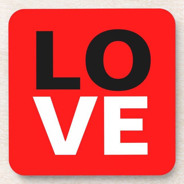 Dessous-de-verre Unique Arrière - plan rouge amour romance (Devant)