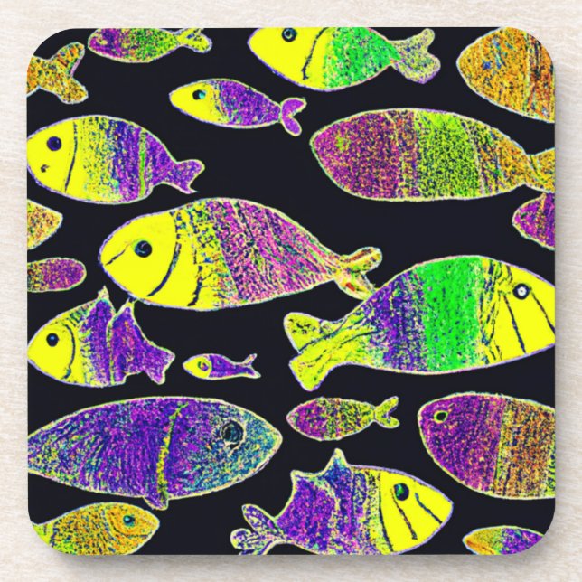Dessous-de-verre Unique Fish Motifs Art. Acheter maintenant (Devant)