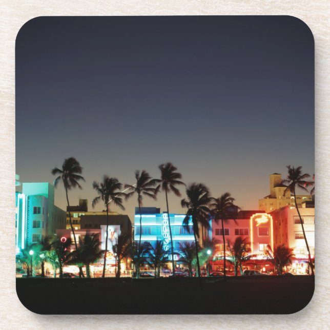 Dessous-de-verre USA, Floride, Miami Beach, Ocean Drive, Art Déco (Devant)