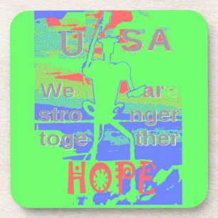Dessous-de-verre USA Hope : Neon Lemon & Orange Art