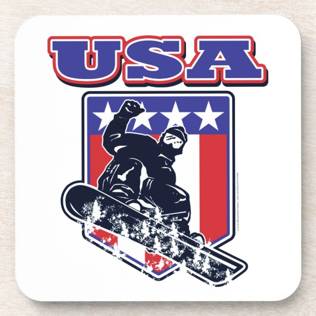 Dessous-de-verre USA Snowboard (Devant)