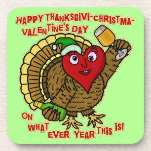 Dessous-de-verre Vacances amusantes Drunk Turkey Heart
