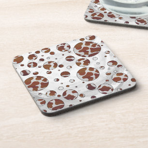 Dessous-de-verre Vache à pois Marron et blanc imprimé
