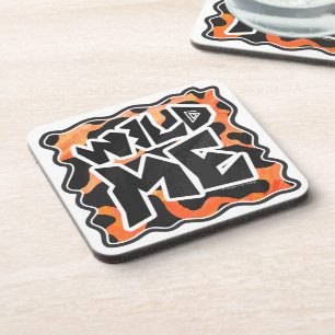 Dessous-de-verre Vache Noir et Orange Wild Me