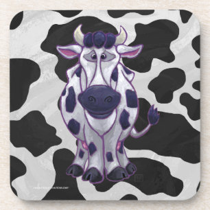 Dessous-de-verre Vache Wild Me Noir et Blanc