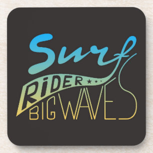 Dessous-de-verre Vagues de cavalier de surf grandes
