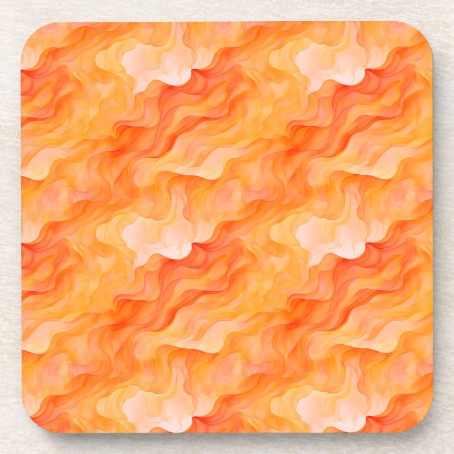 Dessous-de-verre Vagues de rêve orange (Devant)