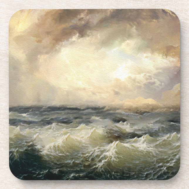 Dessous-de-verre Vagues de tempête océanique (Devant)