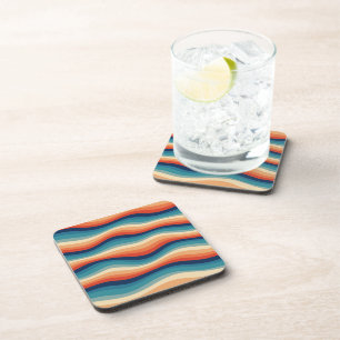 Dessous-de-verre Vagues Rétro Colorées Vintage