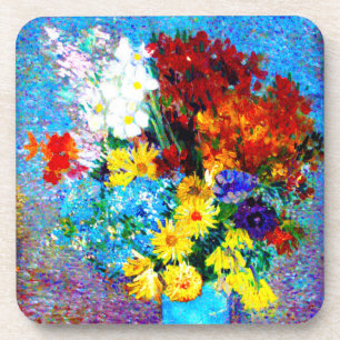 Dessous-de-verre Van Gogh Flowers dans un Vase Bleu