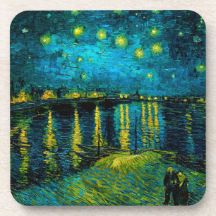 Dessous-de-verre Van Gogh Nuit étoilée sur le Rhône