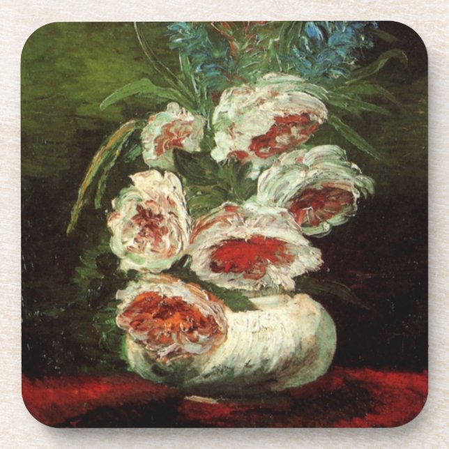 Dessous-de-verre Vase avec pivoines par Vincent van Gogh (Devant)