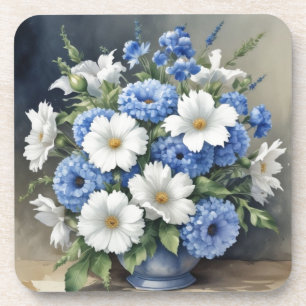 Dessous-de-verre Vase de fleurs élégant aquarelle