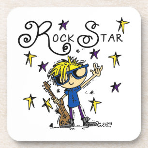 Dessous-de-verre Vedette du rock blonde de garçon