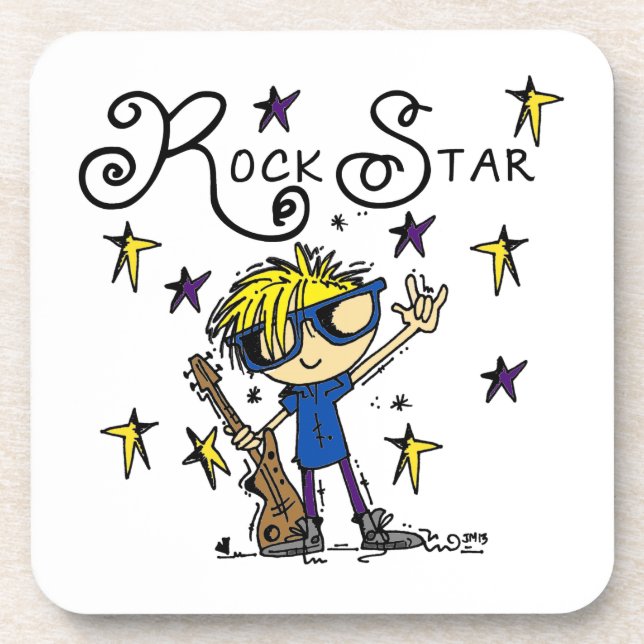 Dessous-de-verre Vedette du rock blonde de garçon (Devant)