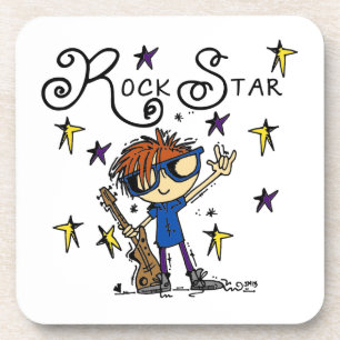 Dessous-de-verre Vedette du rock rousse de garçon