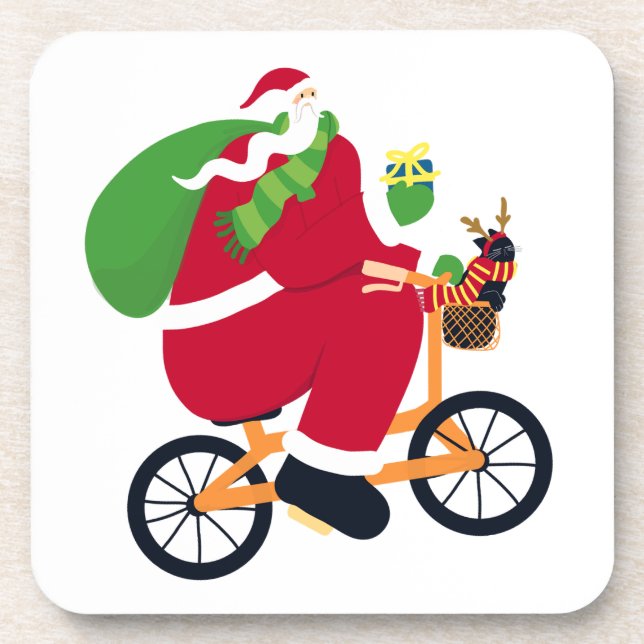 Dessous-de-verre Vélo Santa Claus (Devant)