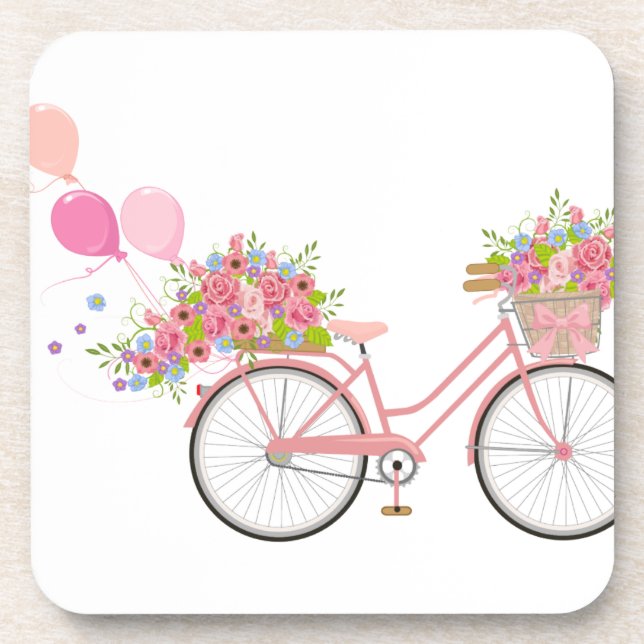 Dessous-de-verre Vélo Whimsical Rose (Devant)