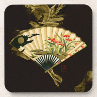 Ventilateur oriental criblé au design floral