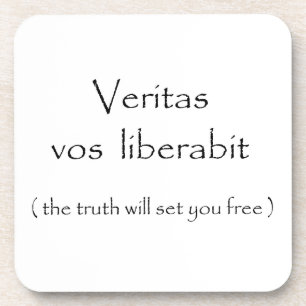 Dessous de verre Veritas vos liberabit-cork