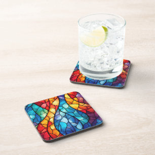 Dessous-de-verre Verre Abstrait Vibrant Vibrant en plastique dur