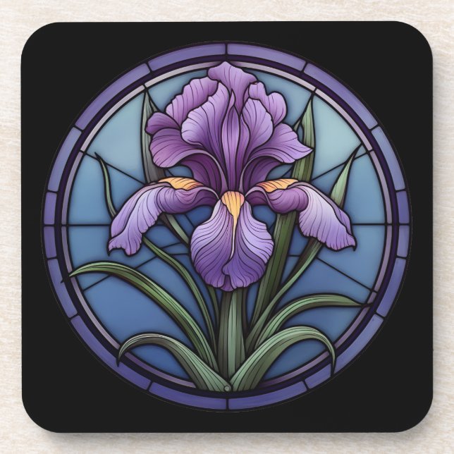 Dessous-de-verre Verre Iris Violet (Devant)
