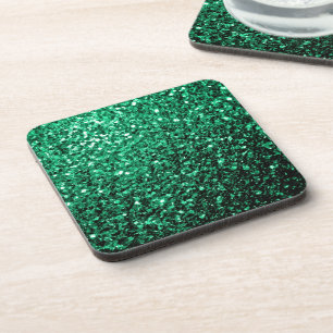 Dessous-de-verre Vert émeraude paillettes scintillantes