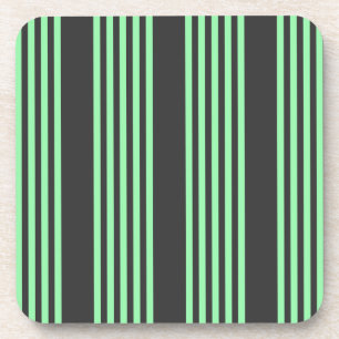Dessous-de-verre Vert et charbon de bois cinq bandes motif