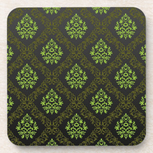 Dessous-de-verre Vert floral de papier peint