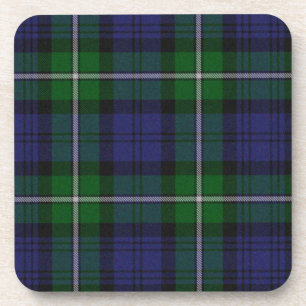 Dessous de verre verts et bleus de plaid de tartan