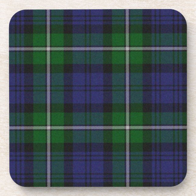 Dessous de verre verts et bleus de plaid de tartan (Devant)