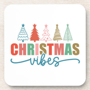 Dessous-de-verre Vibes de Noël - Colorful Holiday Trees Design