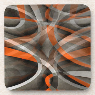 Dessous-de-verre Vibrations des années quatre-vingts Brûlé Orange e